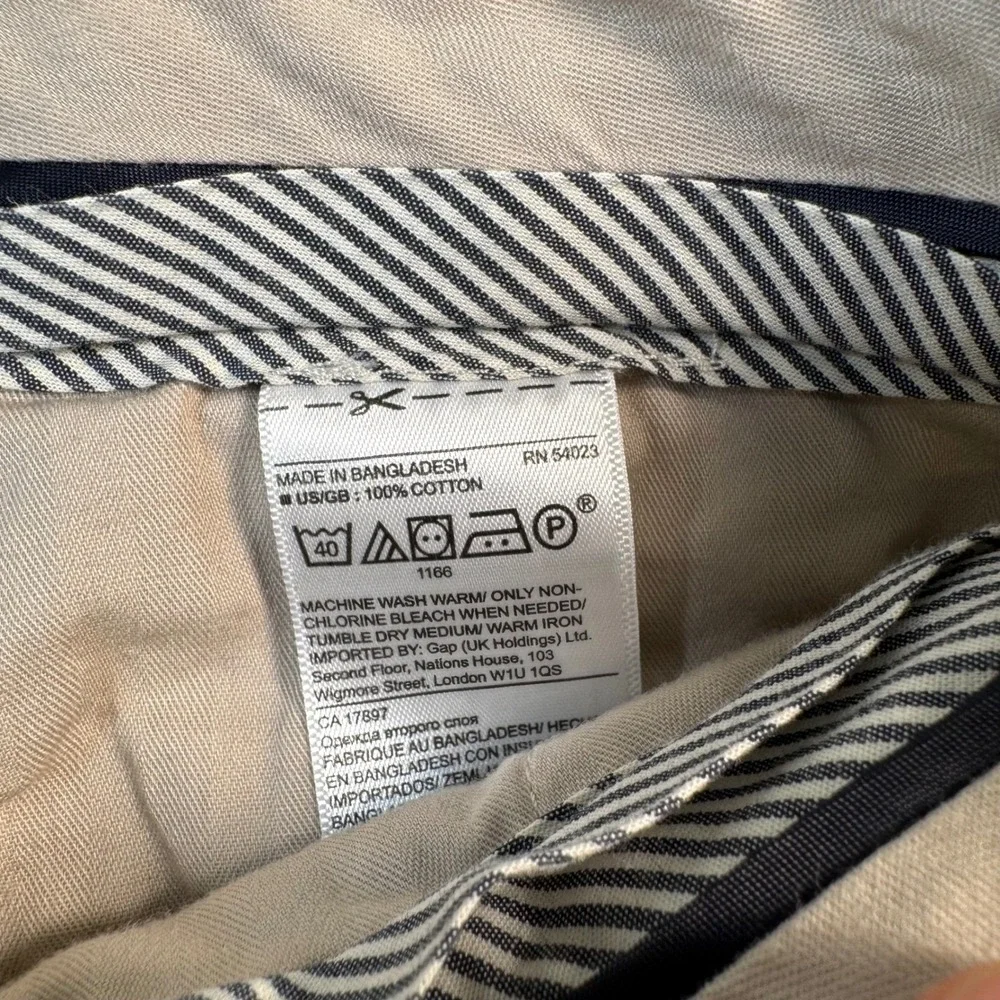 Banana Republic Aiden Chino Pants Mens 30x30 Khaki Beige‎ Slim Fit Cotton